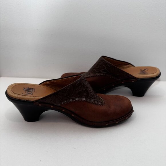Sofft Women's Mules Studded Wedge Slip On Heels - Brown - 6M - Picture 5 of 12